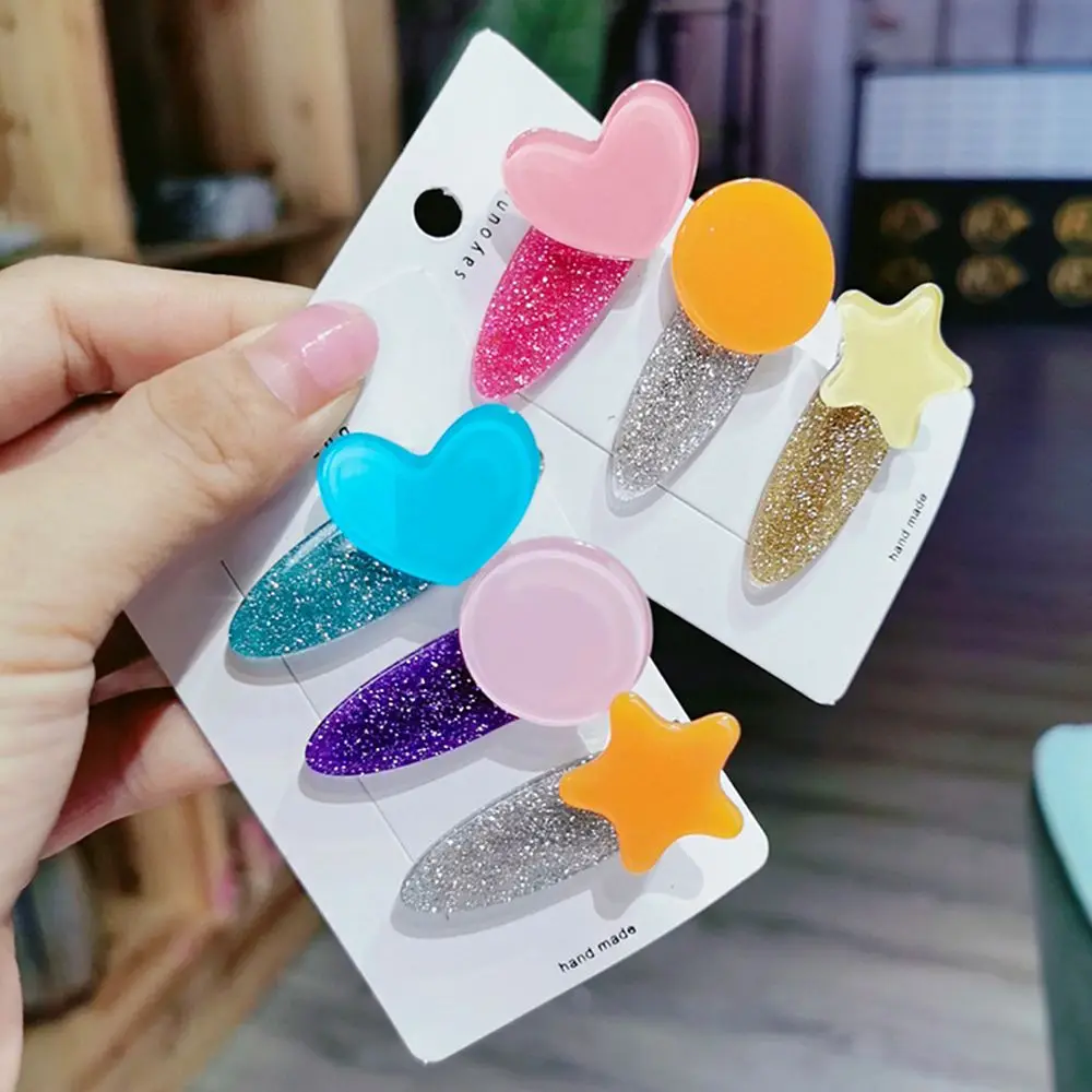 3 шт./компл. фантазия разноцветный принт Для женщин заколка для волос с блестками