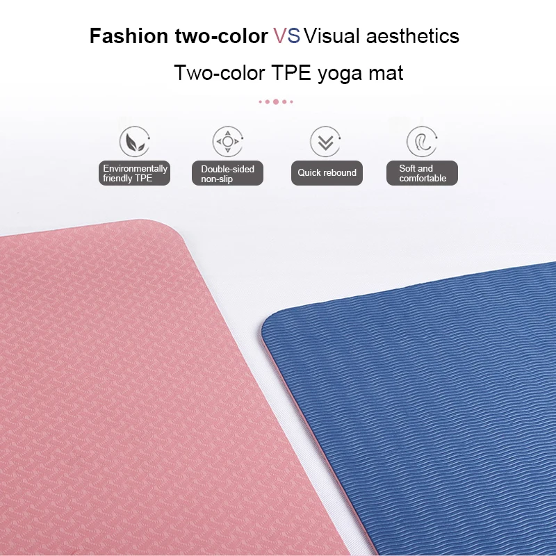 Двухцветный Коврик для йоги фитнеса тренировок экологически безопасный