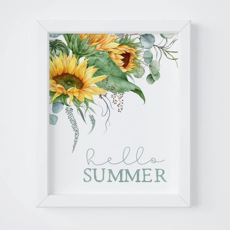 Настенная картина с надписью Hello Summer художественный декор в стиле фермерского