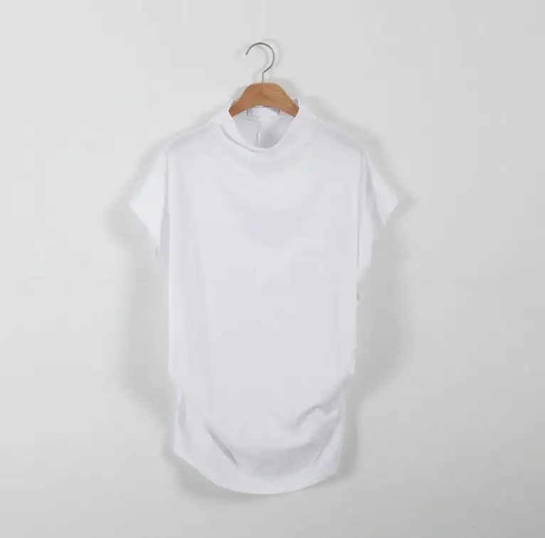 high collar bottoming shirt large size women's loose bat short-sleeved | Женская одежда