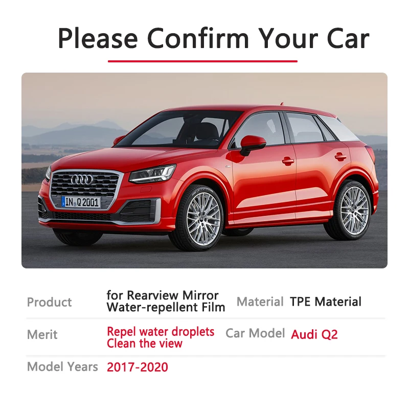 Полное покрытие анти-туман фильм непромокаемые зеркала заднего вида для Audi Q2 2017 ~