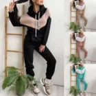 Комбинированный спортивный костюм для женщин, комплект из двух предметов, Женская Толстовка и штаны, одежда 2021, женская одежда, свитшот на осень и зиму, новинка