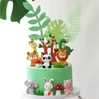 Мультфильм Лесной животных торт Топпер джунгли сафари динозавр Декор кекса милый лес филе кролик 1-й Мальчик день рождения торт Декор