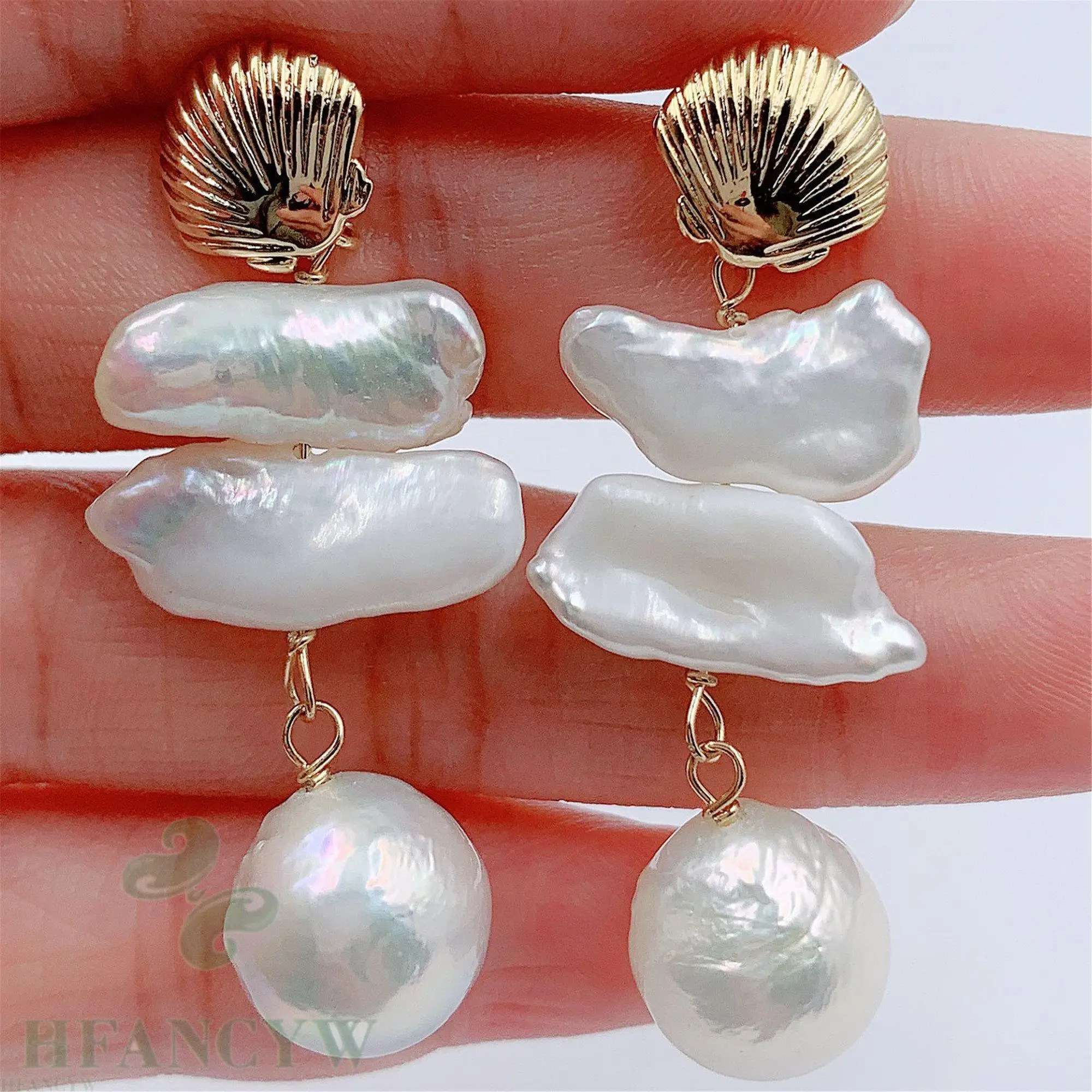 12x13 мм белые жемчужные серьги в стиле барокко необычный роскошный подарок