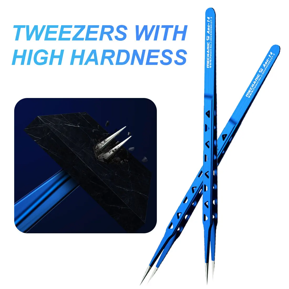 

Hollow heat-dissipating mechanical tweezers thick and high hardness slender tweezers, used for mobile phone PCB IC tweezers rep