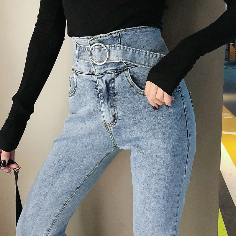 

NEW Woman Skinny Jeans High Waist Clothes Blue Denim Clothing Streetwear Vintage Quality stretch Fashion Harajuku Sale Items