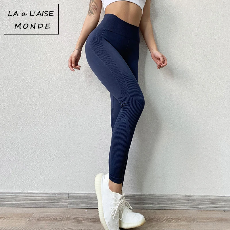 

Women's New High Waist Abdomen Sports Pants Exercise Leggings Yoga Fitness Quick-Drying Pants Bottoming Stovepipe Nine Pants