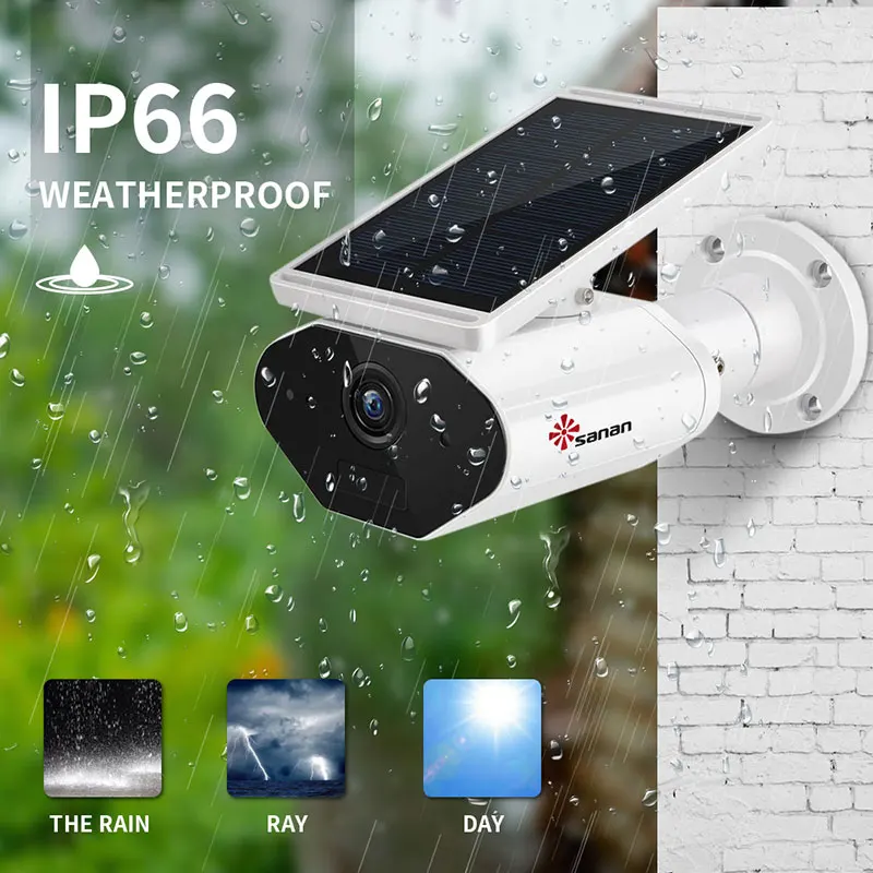 Камера на солнечной батарее SANAN I20AL 1080P Wi Fi беспроводная с панелью IP66 IP ночное