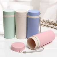 300ml kitchen wheat fiber straw cup double insulated gift mug portable travel mug coffee winter thermos cup water bottles