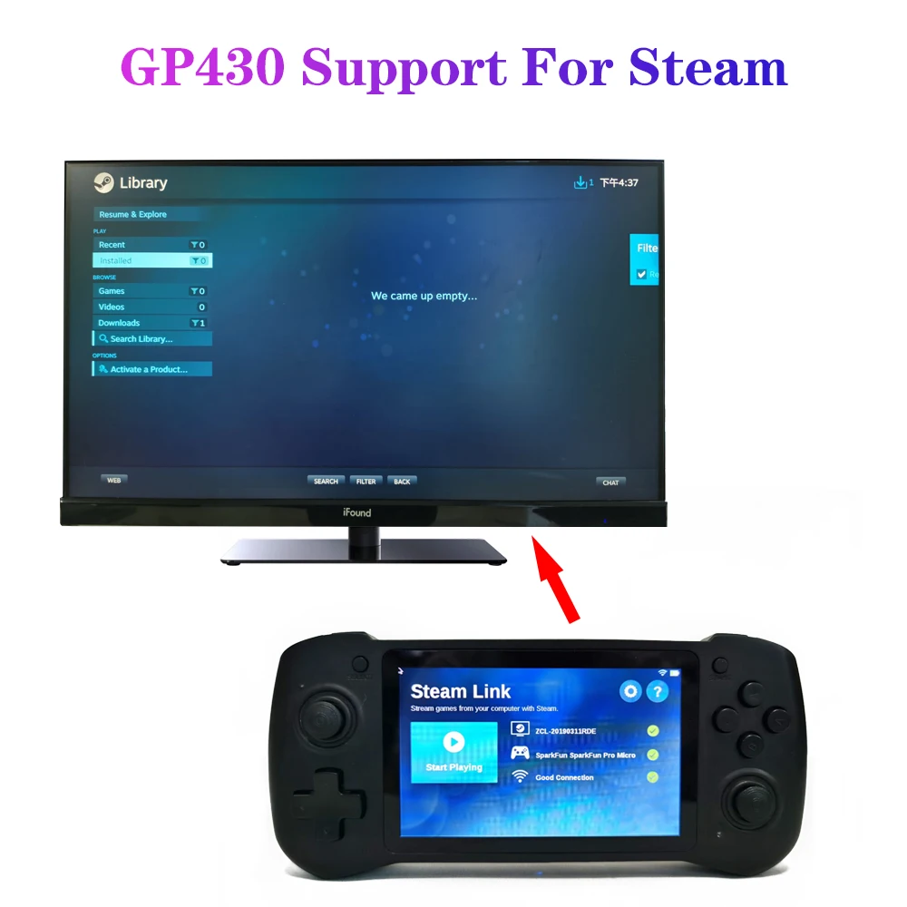 Kinhank GP430 Retro Game Console 4.3 Inch IPS Screen Raspberry Pi Handheld Video Player Dual Rocker Support Mini HD Out | Электроника