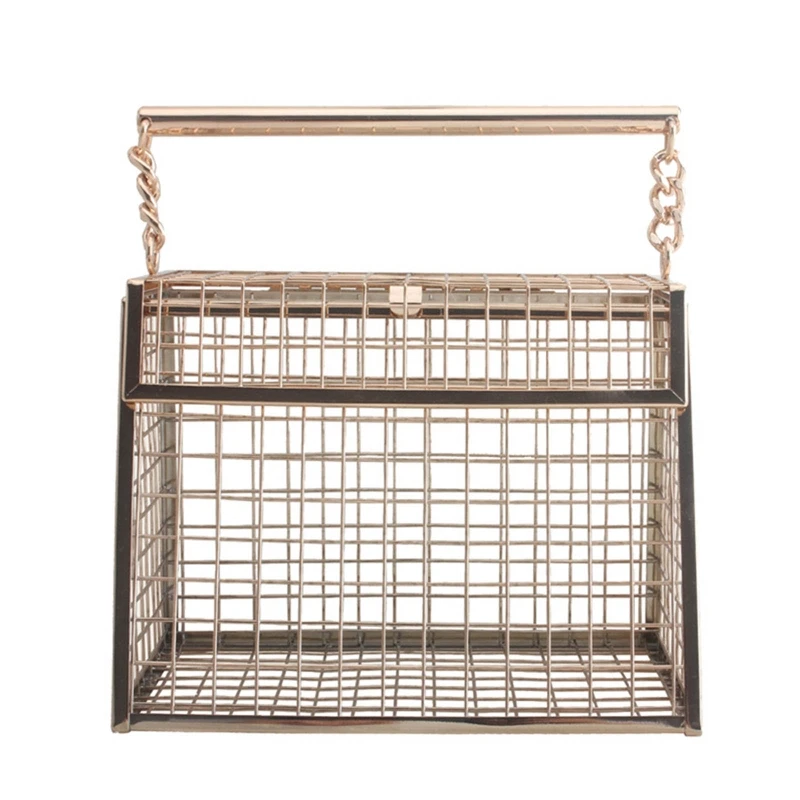 

Fashion Women Hollow Out Handbag Evening Party Clutch Metal Bag Wedding Prom