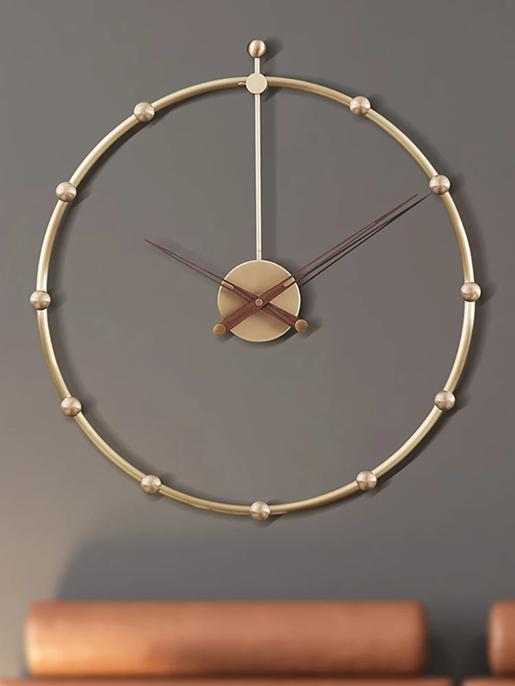 Большие настенные часы в Испании из чистой меди золотистые металлические