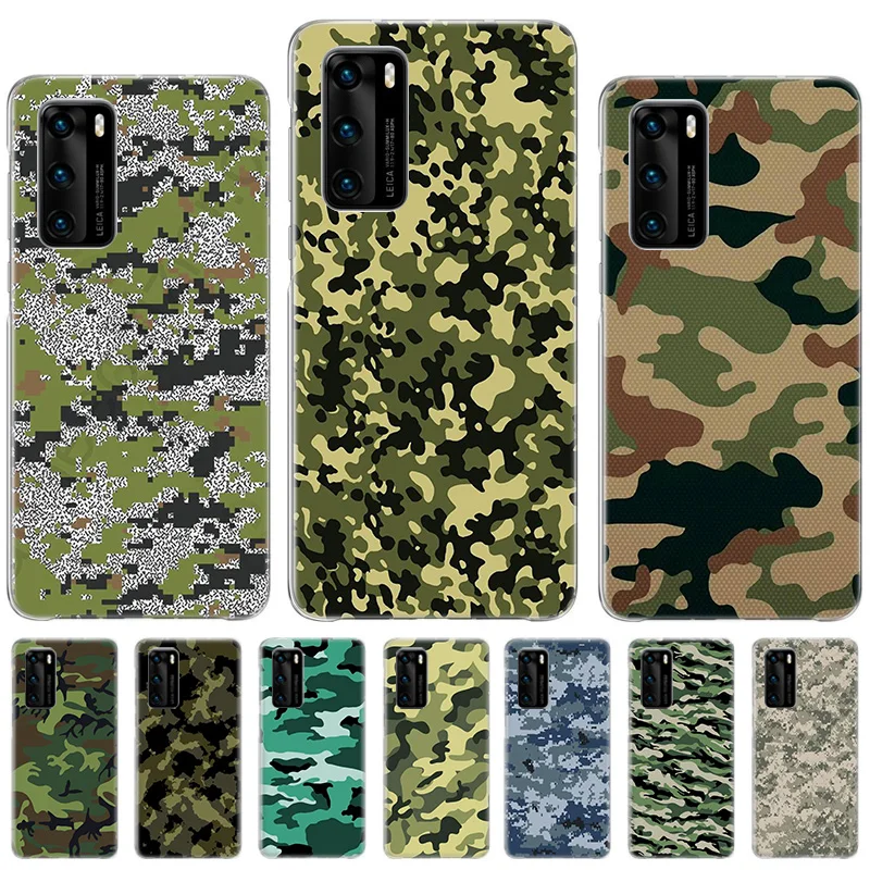 

Camouflage Camo Army Soft TPU Bumper Case For Huawei Honor 10 lite 8X 9X 20S 30S 50 Pro Mate 20 30 40 Pro Protect Phone Cover