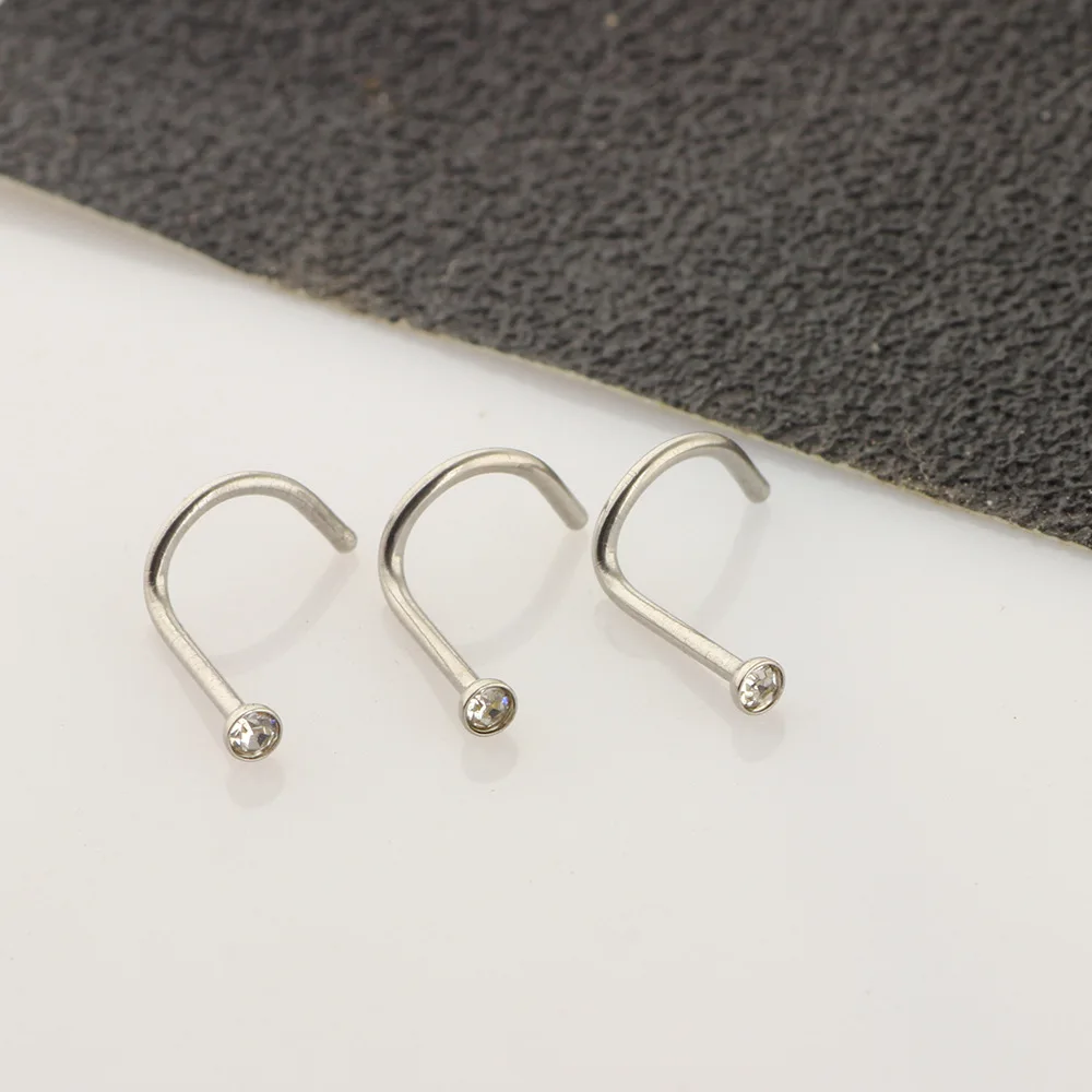 10 шт. в партии 20 г нострил пирсинг CZ Кристалл носа виде звезды из нержавеющей