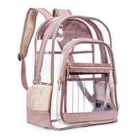 women transparent backpacks clear pvc zipper bag set student school bag school bags for teenage girls travel bag