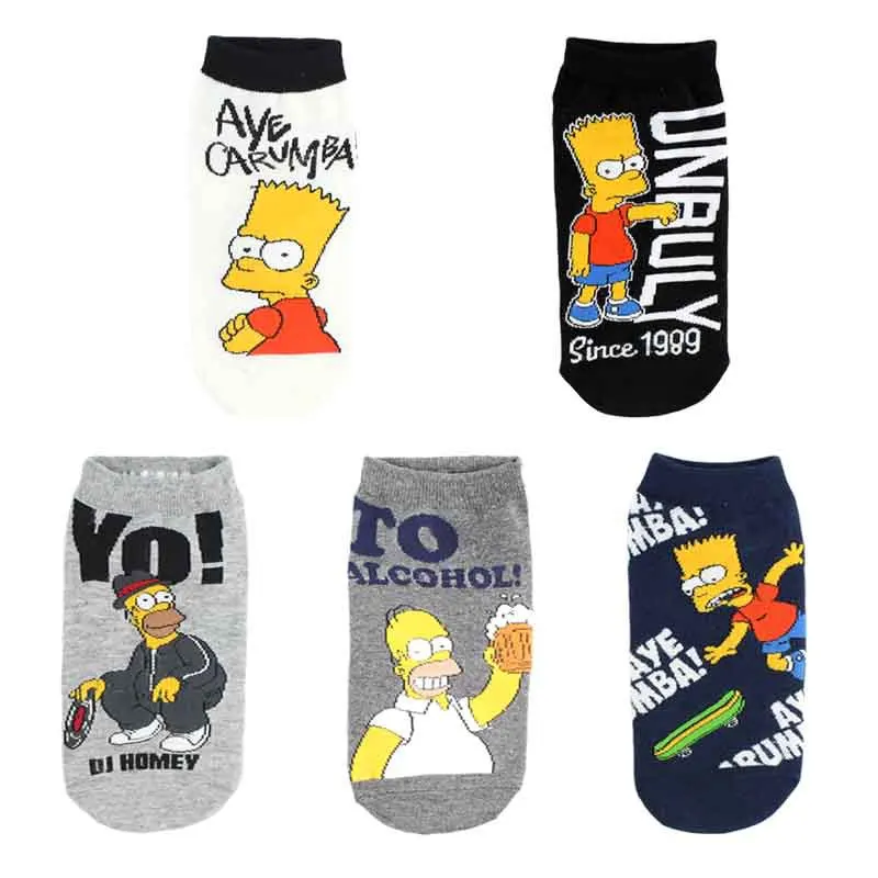 Короткие Семейные носки с героями мультфильмов для взрослых Барт эйв Эйб мужчина