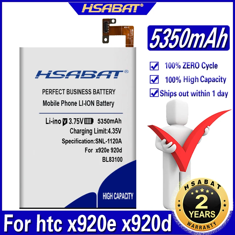 Новый аккумулятор HSABAT 5350 мАч BL83100 для htc x920e x920d butterfly droid dna htl21 Deluxe DLX One X5 | Мобильные