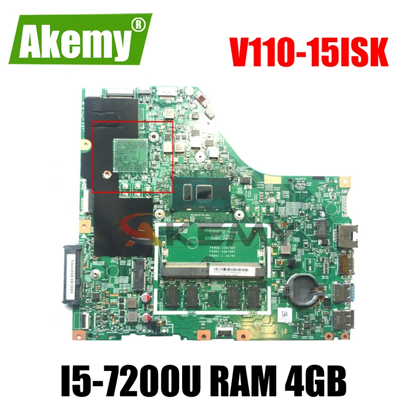 Akemy для Lenovo V110-15ISK V110-15IKB Материнская плата ноутбука 15277-1N 448.08B01.001N процессор i5-7200U
