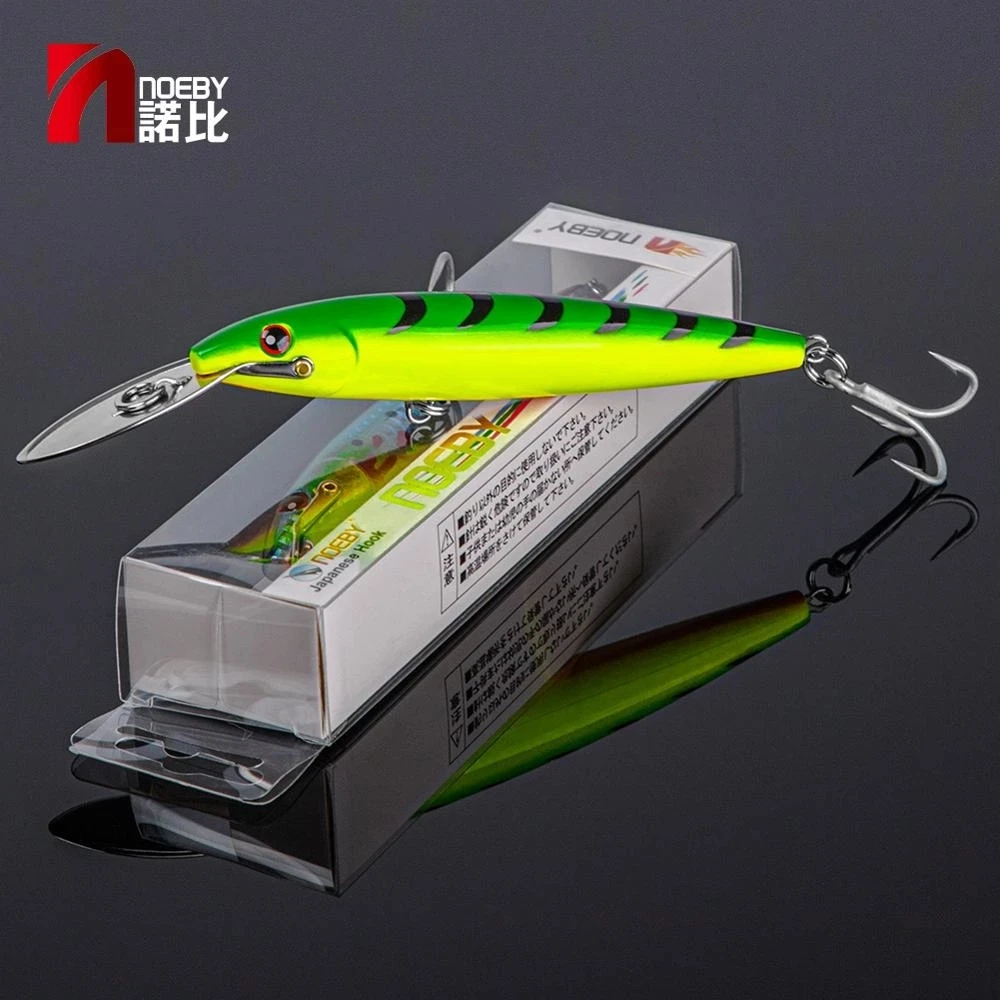 

NOEBY 2pcs 225mm 86g Big Minnow Stainless Steel Lip Diving Wobblers tuna fishing bait for seabass tuna