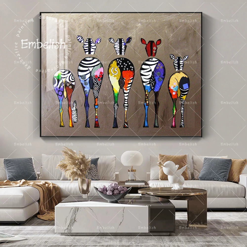 

1 Pieces Colorful Zebra Animals Wall Art Pictures For Living Room Modern Home Decor Posters HD Spray On Canvas Oil Paintings