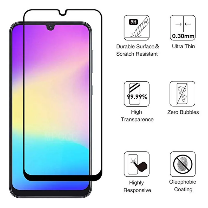 9D изогнутое закаленное стекло для samsung Galaxy S10e A10e A10s A30s Защита экрана для samsung A2 Core A40s A50s A30 A50