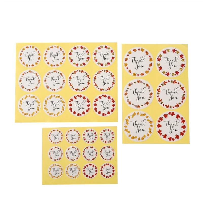 

1200pcs Wreath Packaging Sealing Label Round Thank you Kraft Sticker Baking DIY Gift Stickers 3 selections