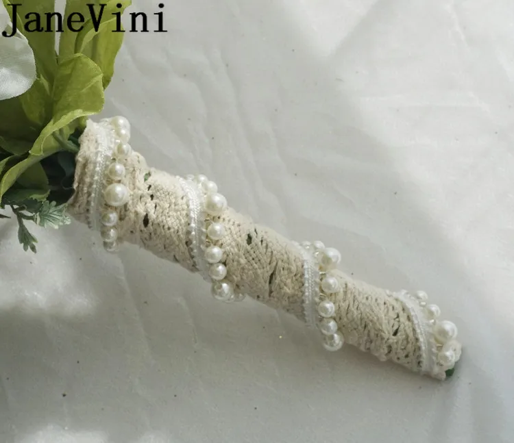 Букет из искусственных пионов JaneVini белый водопад ручная работа|Свадебные букеты|