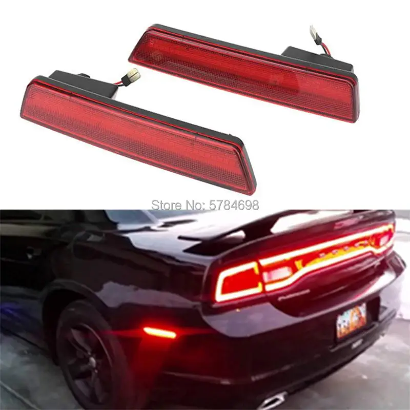 

1Pair Smoked/Crystal/ Red Shell Rear LED Side Marker lights Lamp Turn Signals for Dodge Challenger 08-14