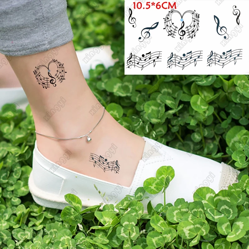 

Waterproof Temporary Tattoo Sticker Note Love Heart Feather Element Body Art Fake Tatto Flash Tatoo on Finger for Men Women Lady