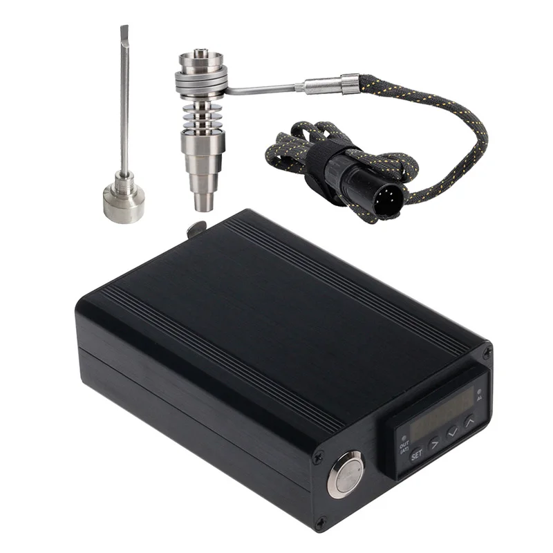 E Nail Electric Dab Nail TC PID Box Rig Dnail Enail комплект с бесцветный Титан Ti Carb cap и 20 мм нагревательная спираль для курения воды