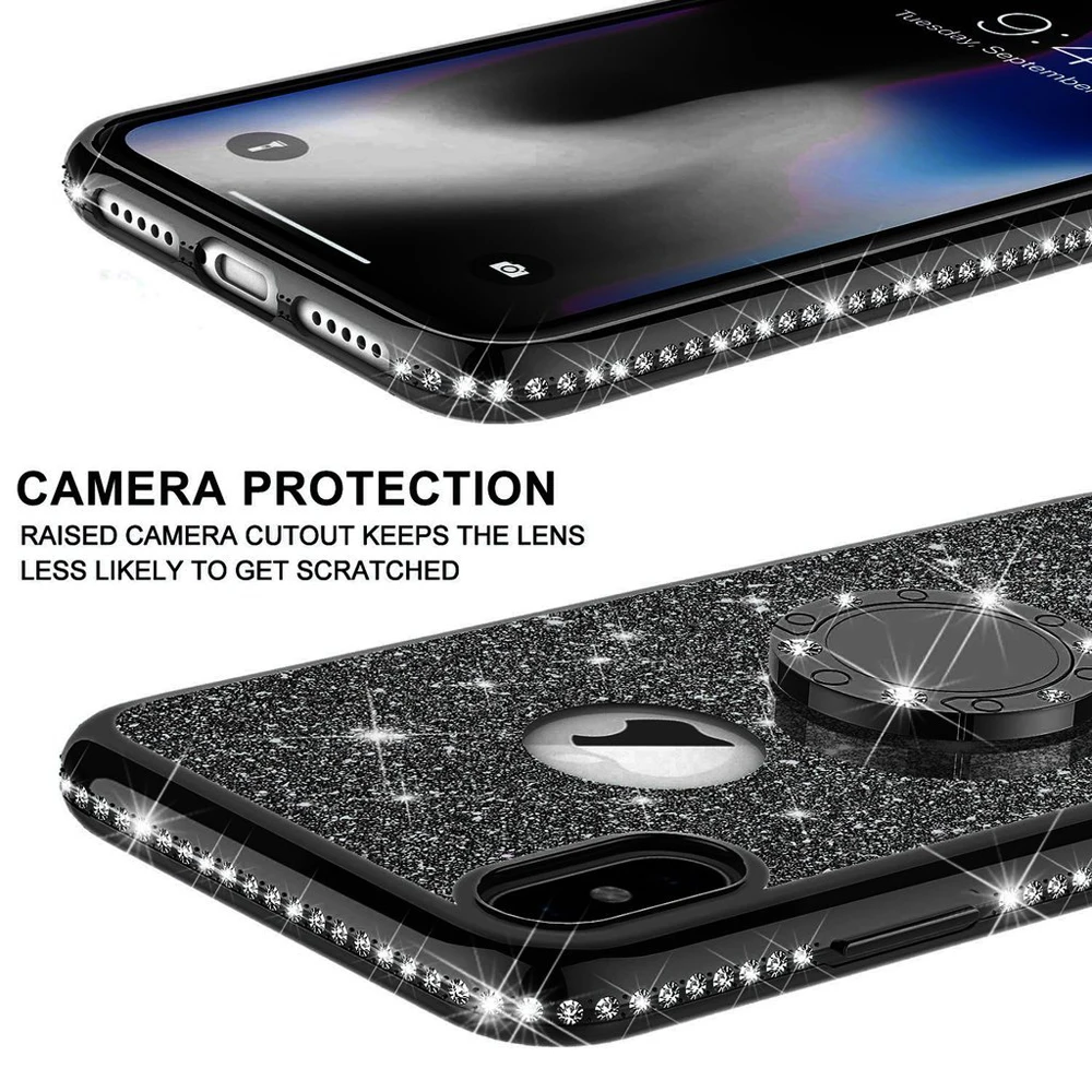 Гибридный 6D Блестящий искристый блестящий чехол для iPhone 11 Pro Max 2019 силиконовый Xs XR