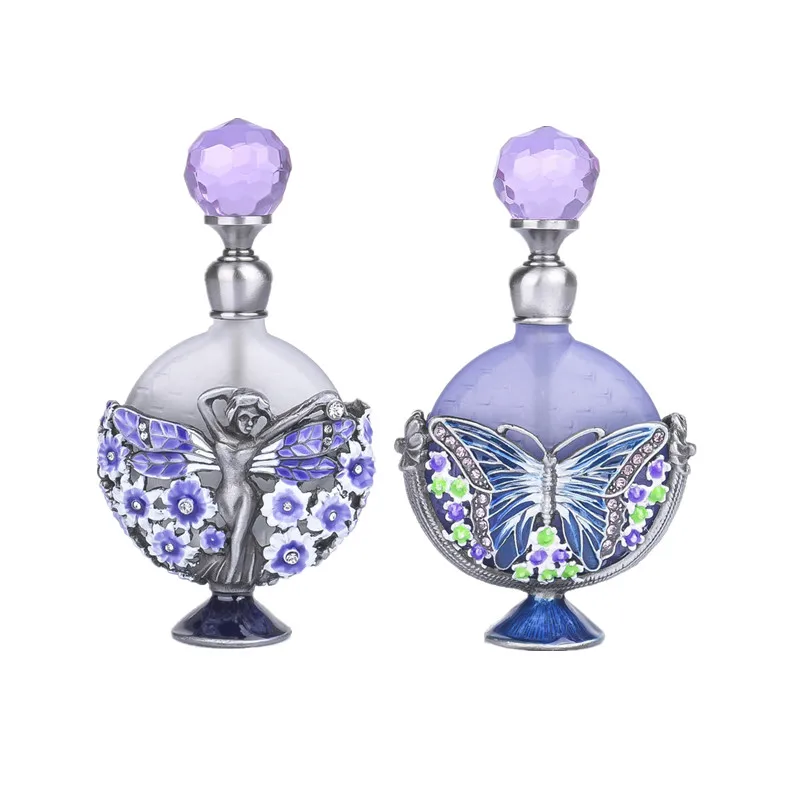 H & D набор из 2 Ретро пустых стеклянных матовая парфюмерная бутылка 7 мл