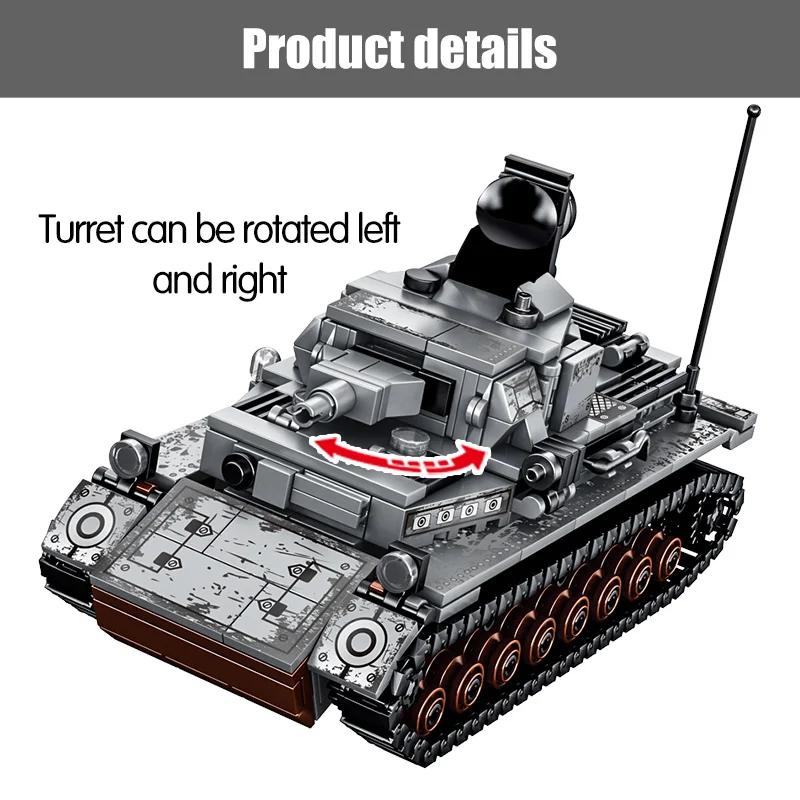 596 шт город Diy военные строительные блоки для Legoingly WW2 сталь империя немецкий IV