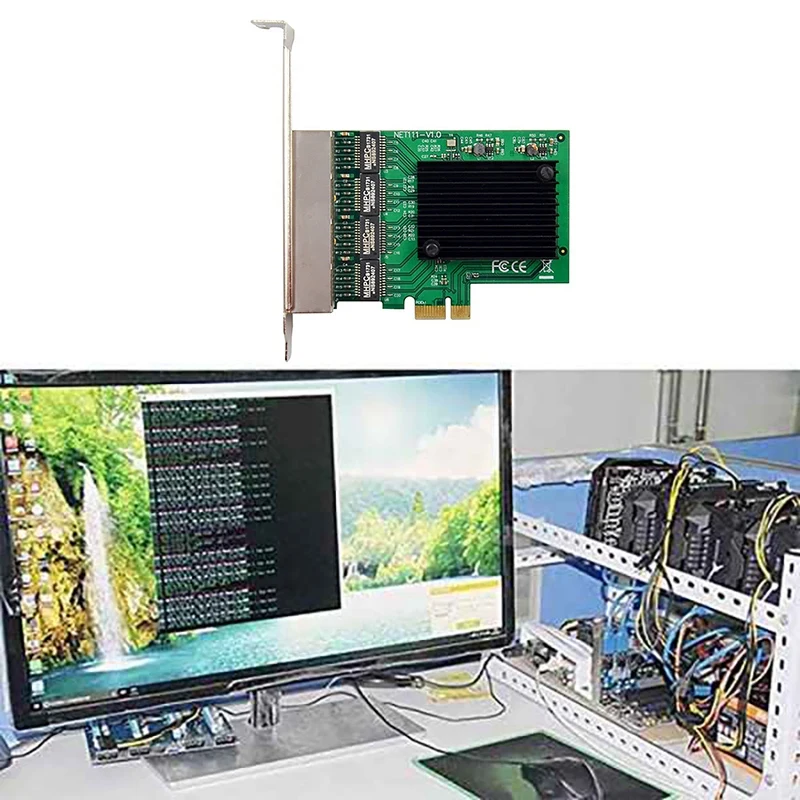 Сетевая карта PCIE PCI-E X1 4-портовый гигабитный Ethernet-сервер сетевая адаптер для Love Fast