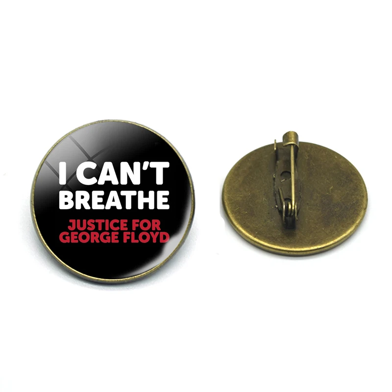 

I Can't Breathe George Floyd Quote Metal Brooches Pins Black Lives Matter Slogan Badge for Justice Memorial Gift