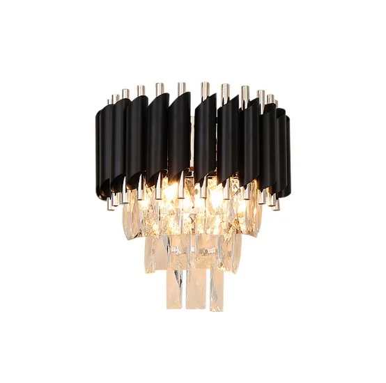 

Postmodern light luxury crystal wall lamp villa hotel living room wall lamp simple modern Hong Kong style bedroom bedside lamp