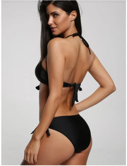 

2021 new split solid color sexy bikini swimsuit