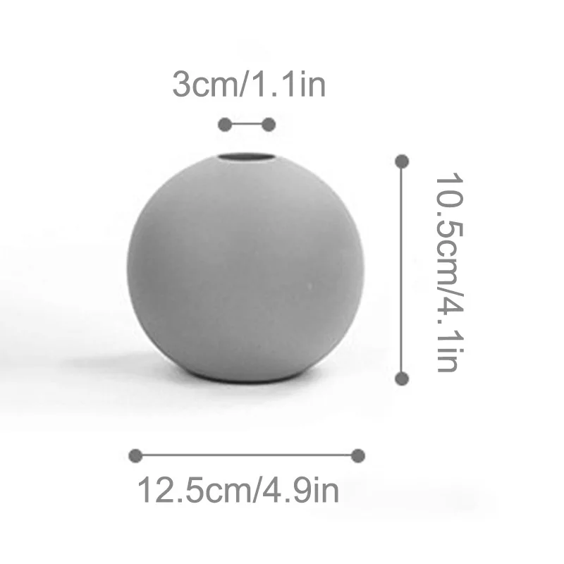 

Strongwell Modern Minimalist Ceramic Vase Craft Plant Holder Artwork Round Flower Vase Ornaments Home Decoration Wedding Gift