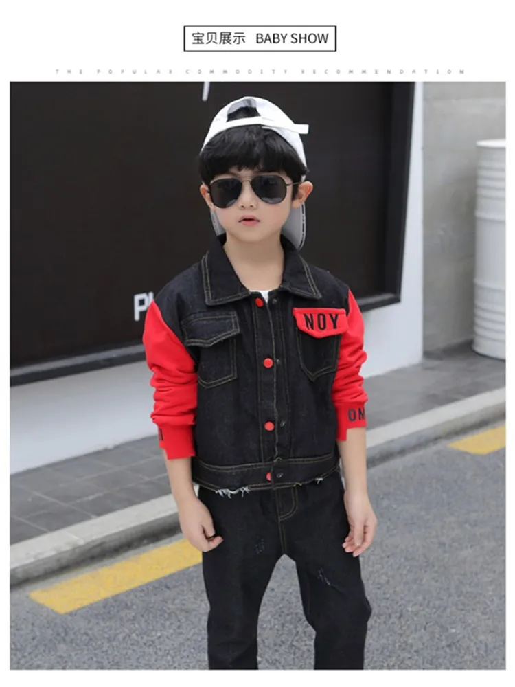 

Girls' spring denim suit 2020 new children's spring and autumn style fashionable girls' contrast denim two piece set kid clothes