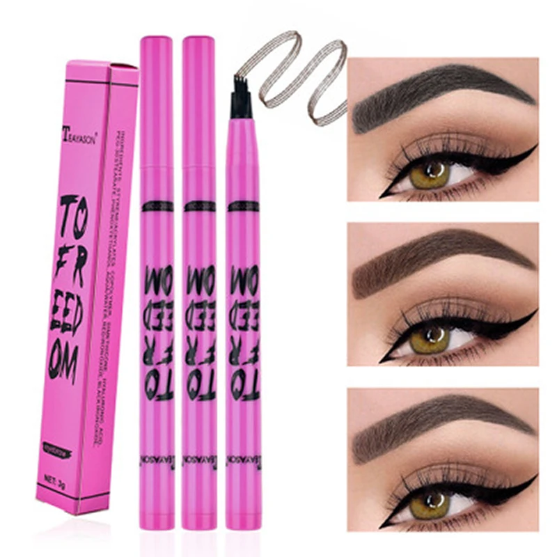 

Cosmetics Four Claw Non Halo Dye Eyebrow Pen Liquid Eyebrow Pen Waterproof And Sweat Proof Female Makeup Eyebrow Brushes Shadows