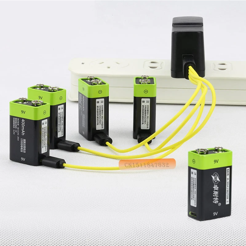 Аккумуляторная батарея ZNTER S19 9 В 400 мАч литий-полимерная + кабель 1USB 4 шт. |