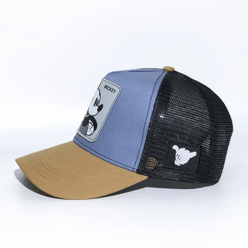 2019 New Unisex Anime Mickey Pattern Embroidery Blue Rebound Cap Cotton Snapback Baseball Hip Hop Truck Driver Sunshade | Аксессуары для