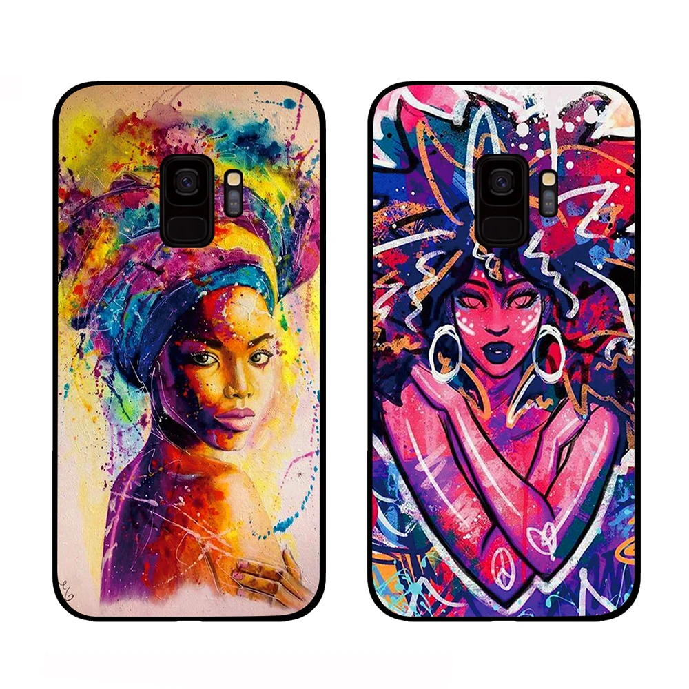 Африканский женский для девочек samsung Galaxy S10 S10E S8 плюс S6 S7 край S9 S10e Plus Note 8 9 чехлы