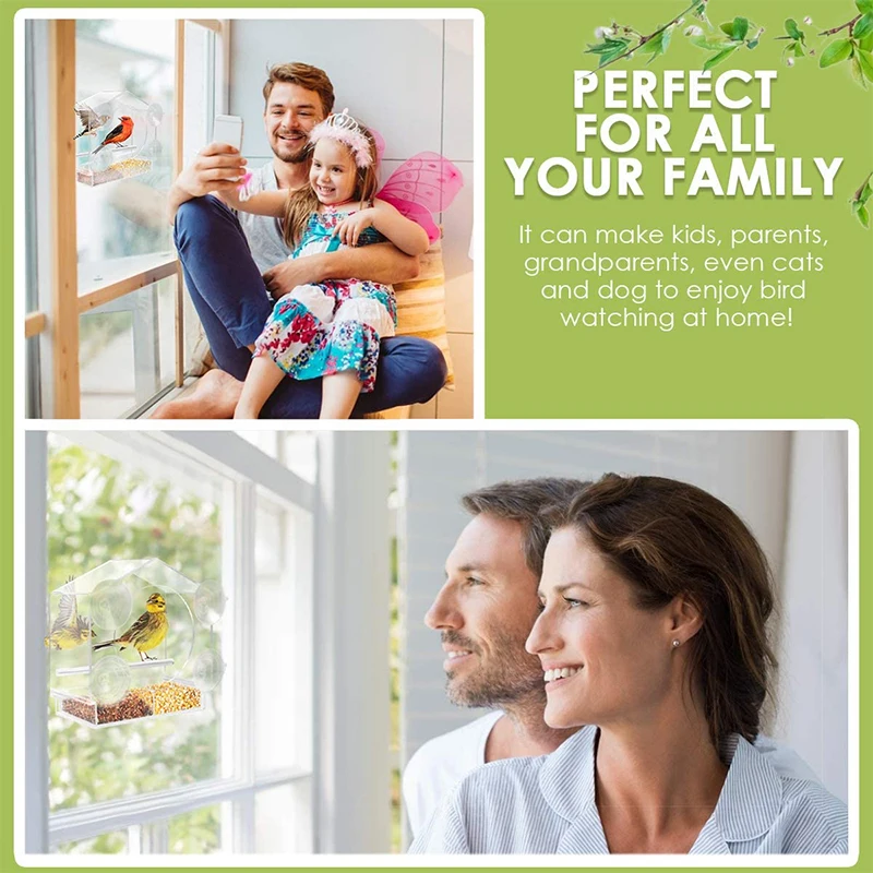 

Window Viewing Bird Feeder Hotel Table Seed Peanut Hanging Suction Adsorption Pet Birdhouse Suction Cup Mount House Type Feeder