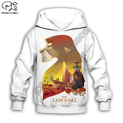 Beige Simba толстовка с капюшоном и 3D-принтом «Король Лев» для маленьких детей, толстовки на молнии стильная толстовка с длинными рукавами и рисунком для мальчиков и девочек-26 - Цвет: Beige