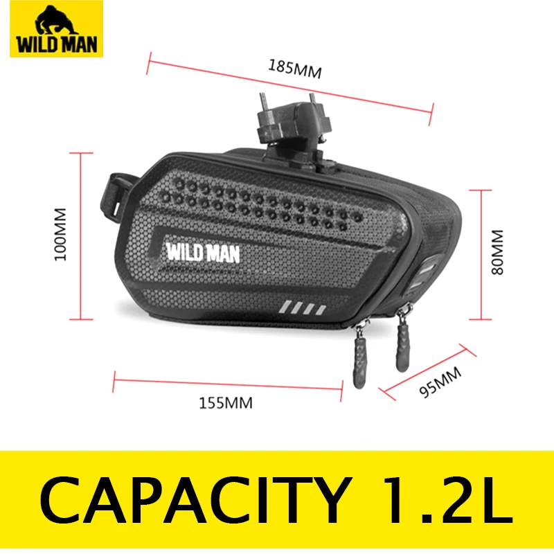 Велосипедная сумка на седло WILD MAN твердая оболочка защита от дождя