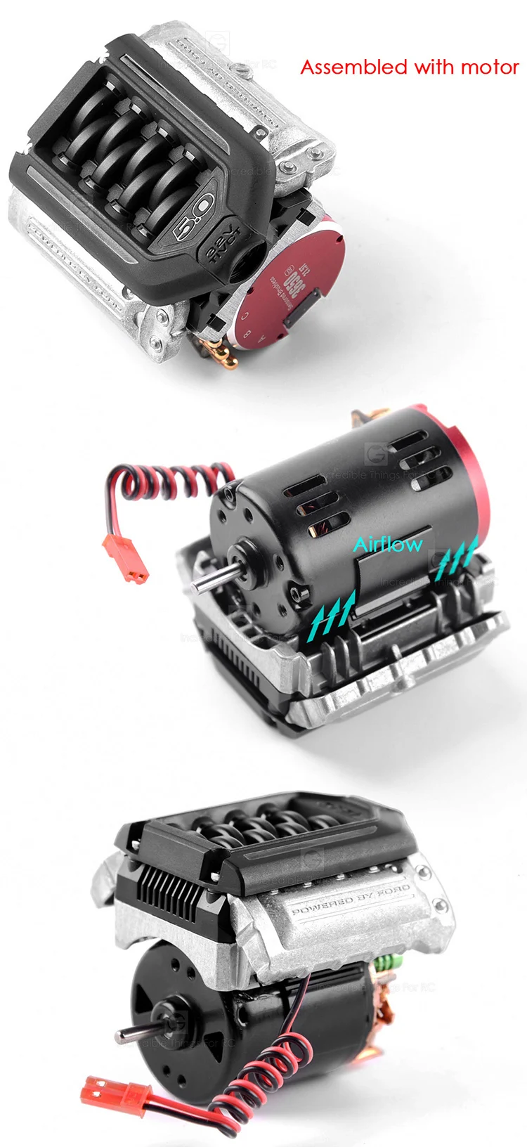 Имитация F11 V8 5,0 радиатор двигателя двойной вентилятор для 1/10 RC Гусеничный автомобиль TRX4 Defender Bronco AXIAL SCX10 RC4WD D90 D110