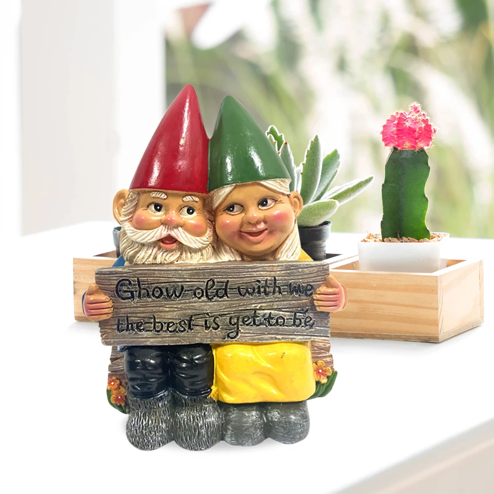 

Outdoor GardenDwarf Couple Resin Figurines Statue Hand-Painted Crafts Outdoor Courtyard Garden Landscape Miniature