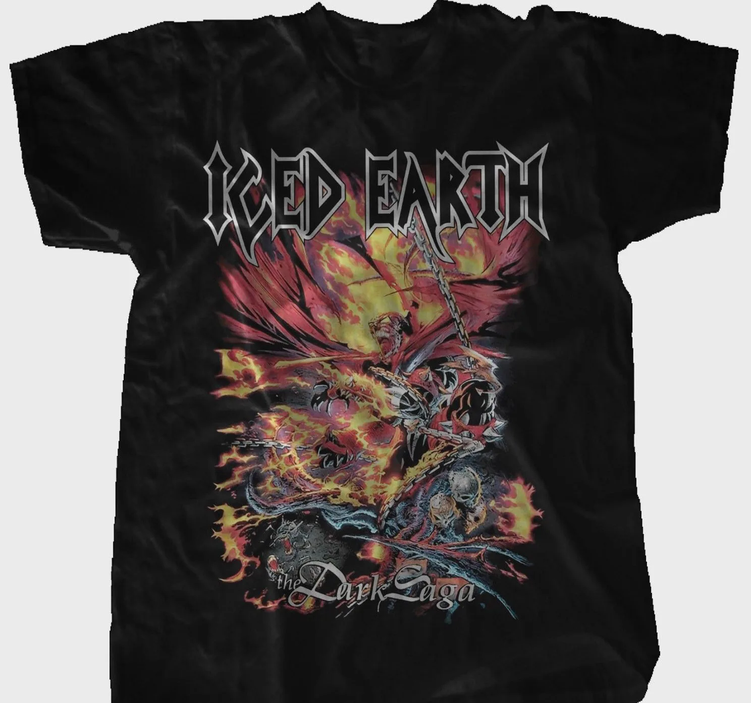 Iced Earth The Dark Saga тяжелая металлическая группа завещание &ltWbr&gt Черная футболка