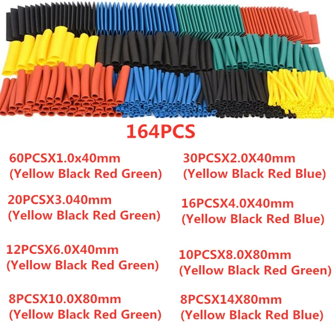 

127/164/328/530 шт. различные полиолефиновые термоусадочные трубки, кабельная муфта, набор проводов, изолированная термоусадочная трубка